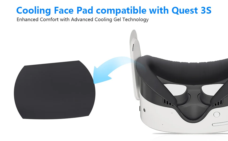 2-Pack Sweat-Proof PU Leather & Ice Silk Cotton VR Face Cushion for Meta Quest 3S (Not Compatible with Quest 3) – Detail 3