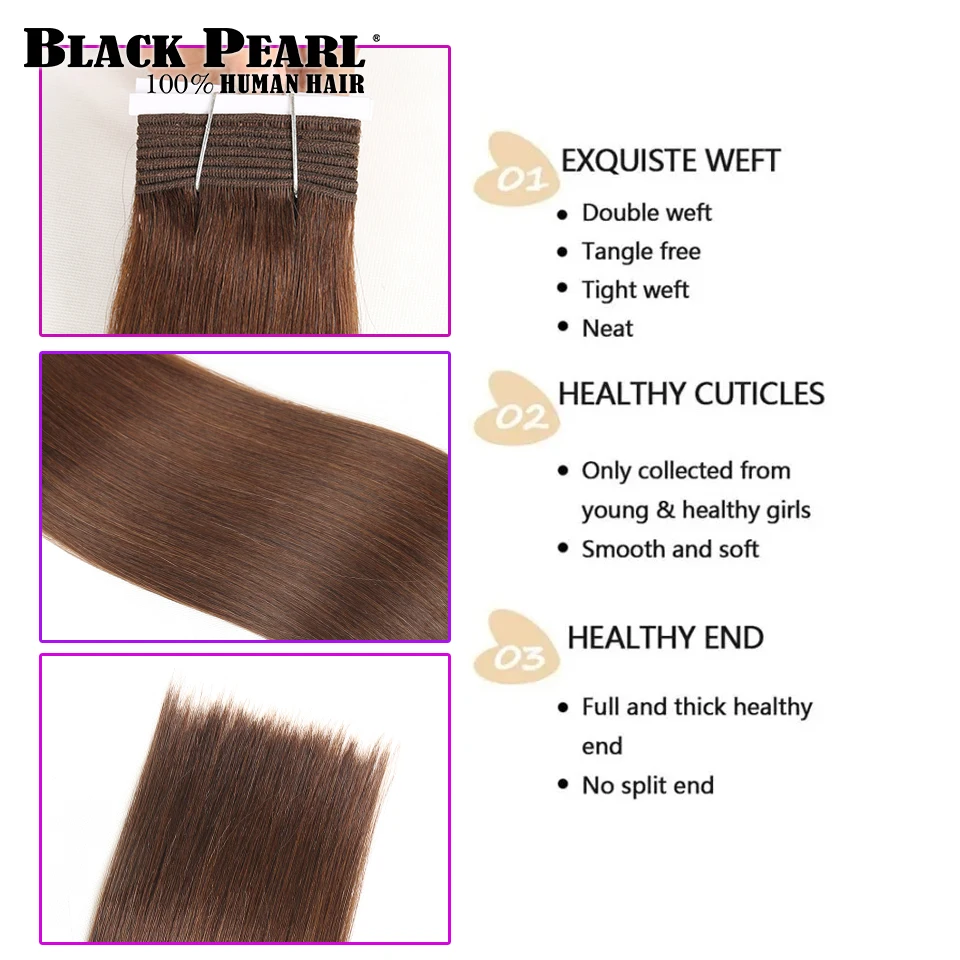 Chocolate Brown Bone Straight Human Hair Bundles 8-22" Remy 100% Virgin Human Hair #4 Brazilian Weave 1 3 Bundles human hair extensions,human hair bundles