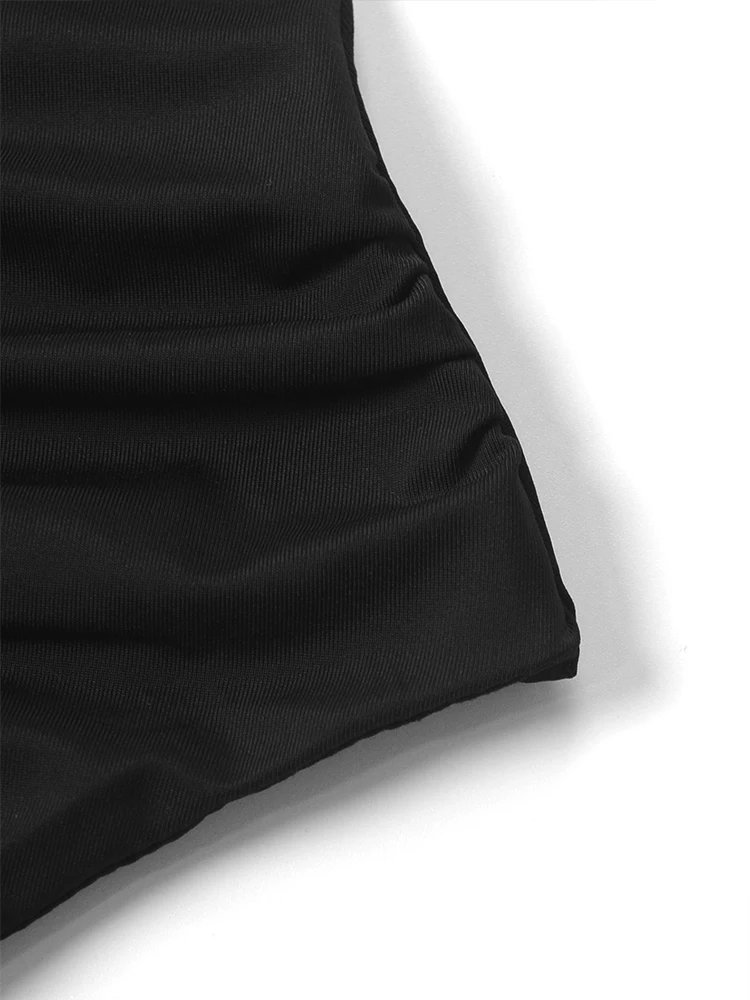 Sommerkleid für Damen, lässig, ärmellos, mit Trägern, rückenfrei, figurbetont, Falten, sexy Minikleid, modisch, Club, elegantes Partykleid, Muttertag – Detail 14