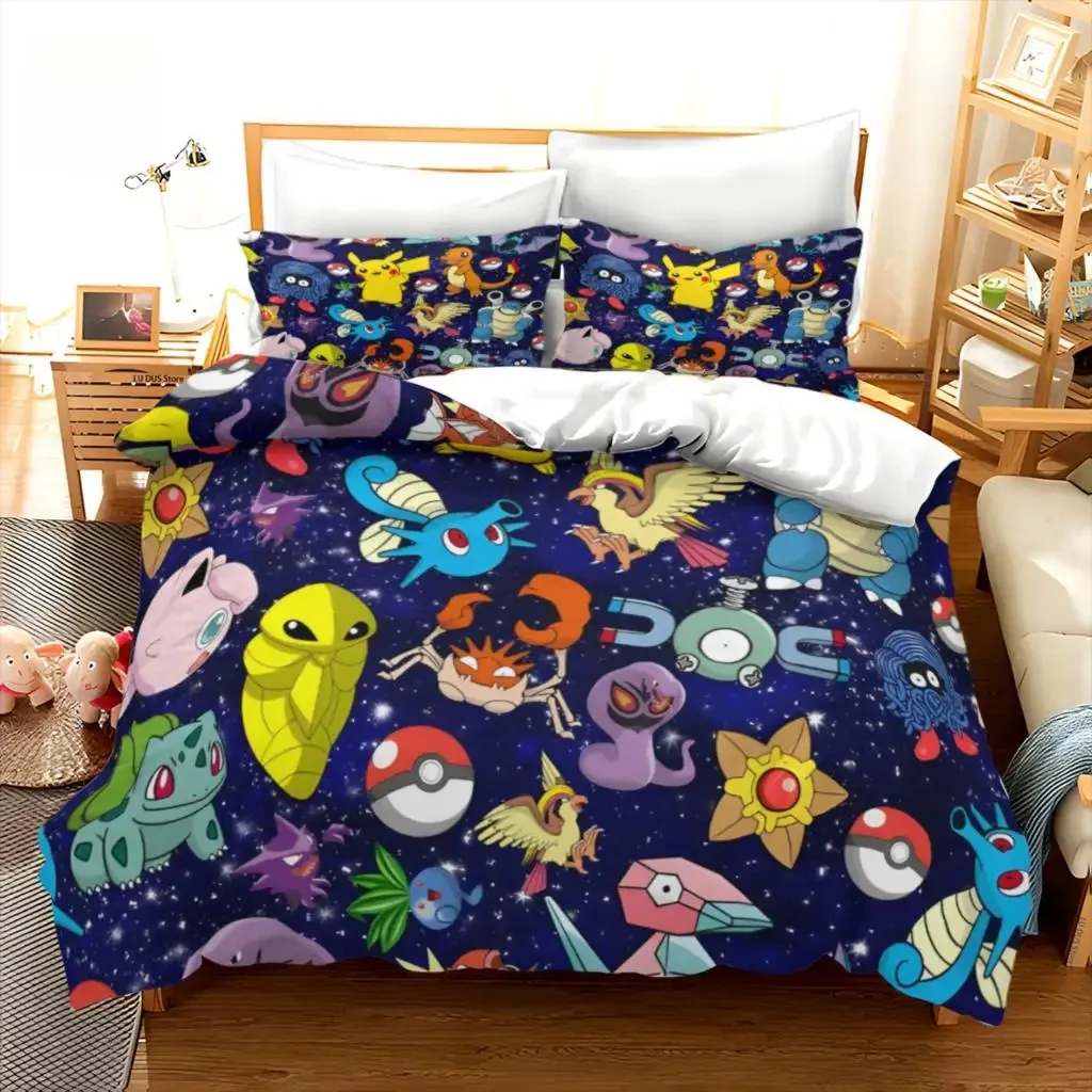 Pikachu Bedding Set Hot Pokemon Duvet Cover Quilt Cover