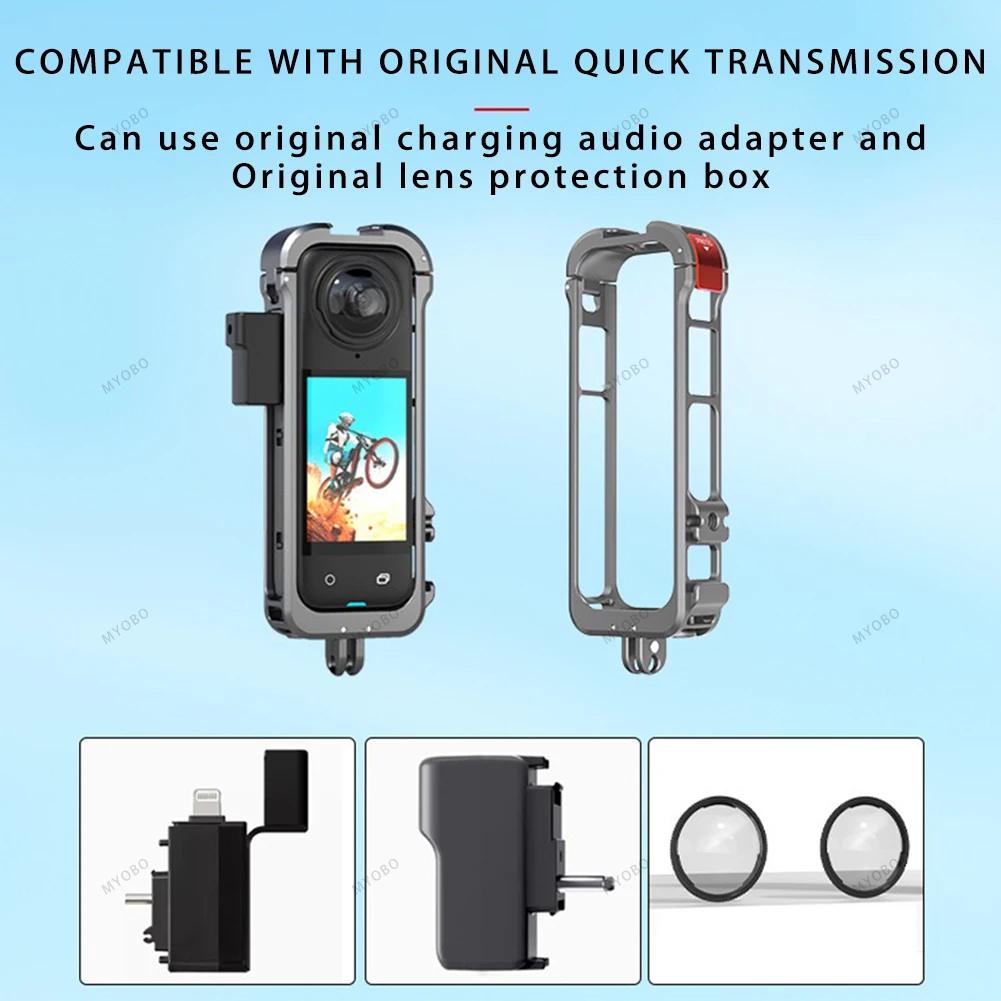 Brand New, Never Used. Insta360 X4 Cage,Aluminium Utility Frame. Quick Release Camera Base Mount With 1/4" Threads,Protective Case With Silicone Lens Cover