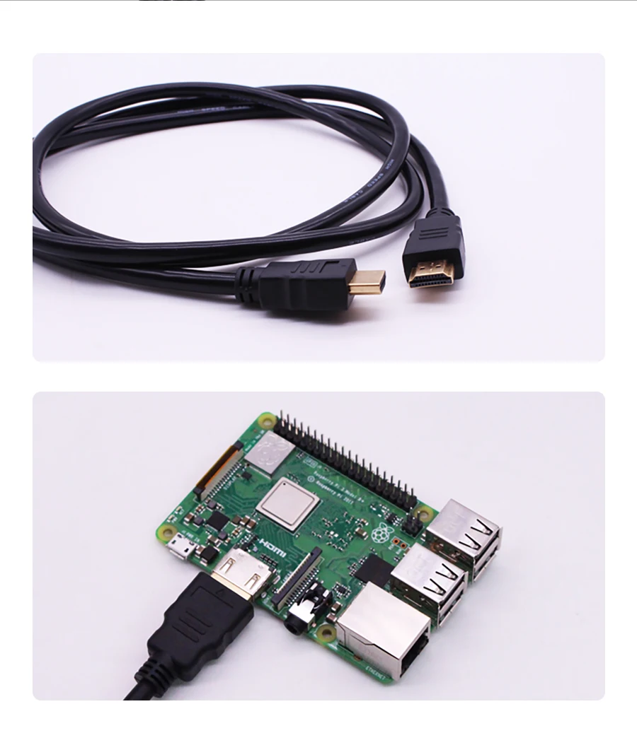 Double HDMI cable for Raspberry Pi 3B+/3B/2B board