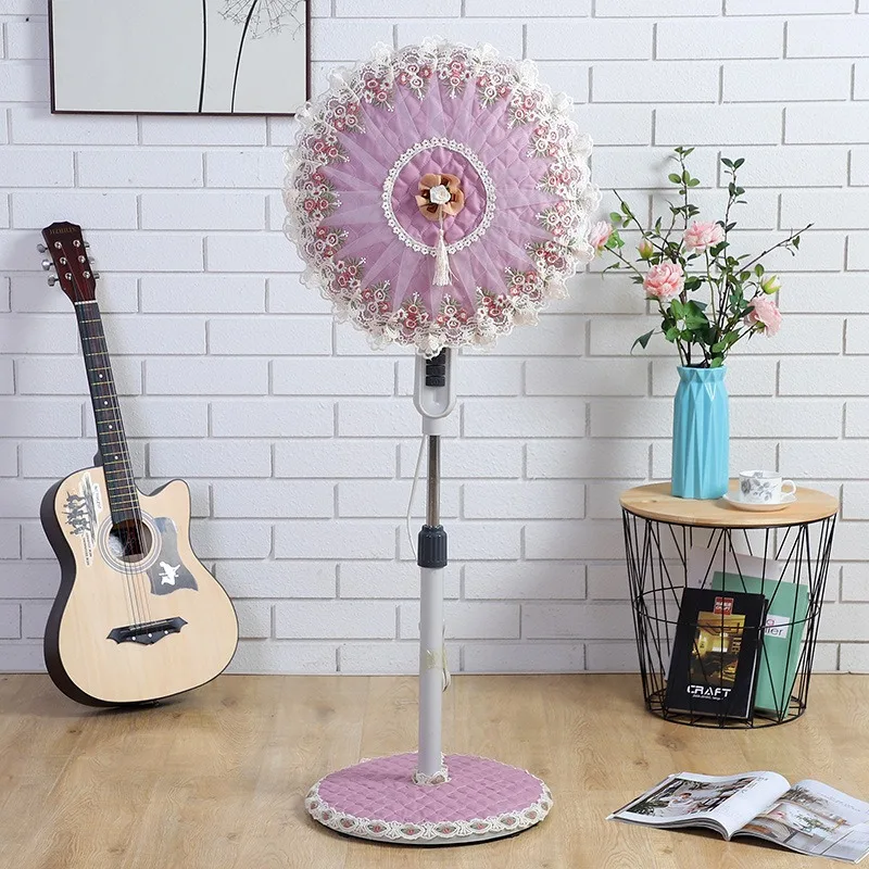 Creativity Floor-standing Electric Fans Dust Cover Round Shape Lace Cloth Art Protective Home Decoration Fan Guard