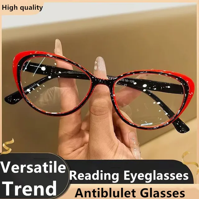 Lunettes de lecture pour femmes, Antiblulette de haute qualité, lunettes, mode polyvalente rétro œil de chat, charnière à ressort, nouvelle collection 2025 1