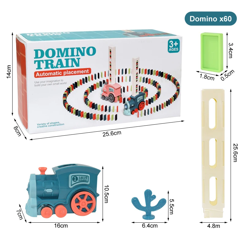 New Kids Electric Domino Train Car Set Sound & Light Automatic Laying Dominoes Brick Blocks Game Educational DIY Toy Gift