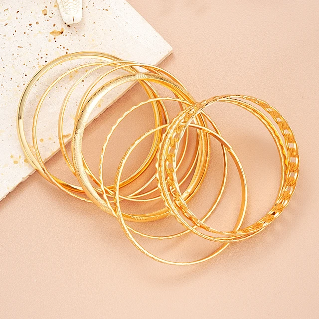 10 Pcs Punk Trendy Multilayer Bracelets Set for Women Elegant Delicate Twist Sparkling Adjustable Bangles Jewelry Couples Gifts