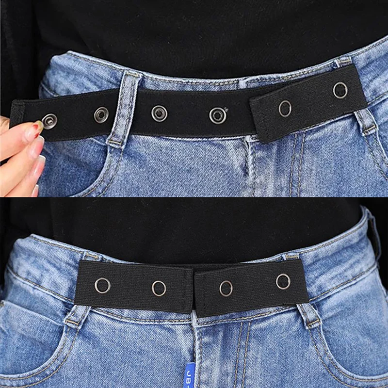Knopfloser, elastischer, unsichtbarer Jeansgürtel, einfache Taille für Herren und Damen, elastisch, verstellbare Hose, Taillenumfang – Detail 1