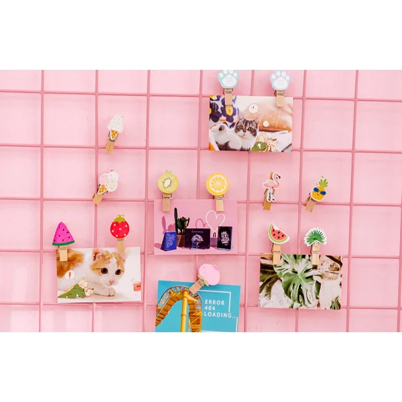 Girl Heart Net Red Clothespin Craft Decoration Clips Natural Wooden Clips 10pcs/pack For Photo For Wall Decoration Hemp Rope wooden clips
