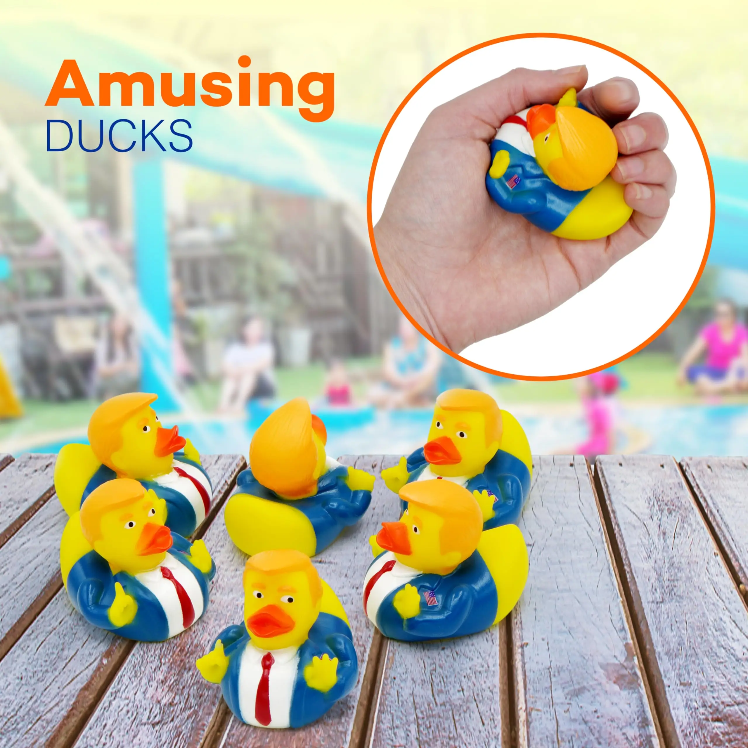 Donald Trump Rubber Ducks Bulk - 6 Pack Small 2.3 Inch,Trump Rubber Duckies Great for Jeep Ducking,Trump 2024 Gift,Bath Tub Toys 5