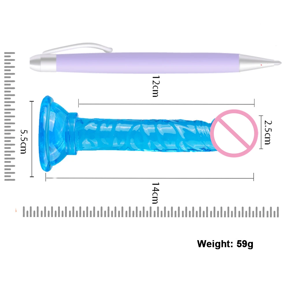 Penis Dildo Strong Suction Cup Soft Crystal Jelly Sex Toys for Woman
