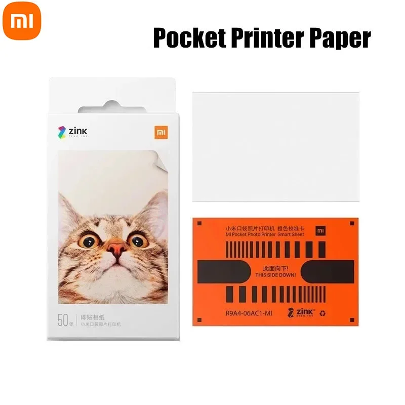Original Xiaomi ZINK Pocket Printer Paper Self-adhesive Photo Print Sheets For Xiaomi 3-inch Mini Pocket Photo Printer Only Pape