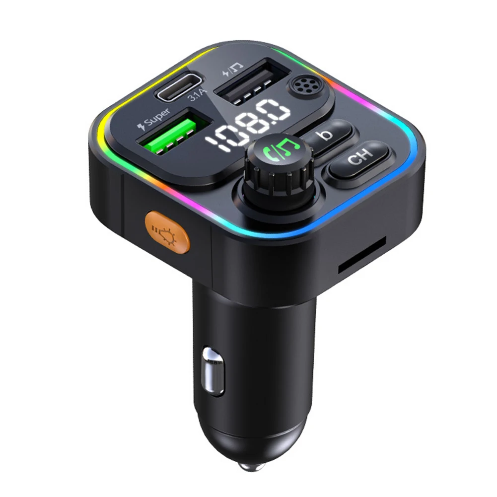 Fm Transmitter Bluetooth 5.0 Car Handsfree Audio Mp3 Player Adapter Usb