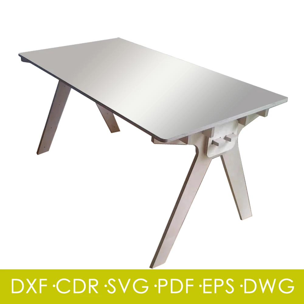 Computer Table Furniture Template CNC Laser Cut File SVG DXF EPS CDR Vector Easy to install for CNC / Laser / Plasma Cutting cnc wood router machine