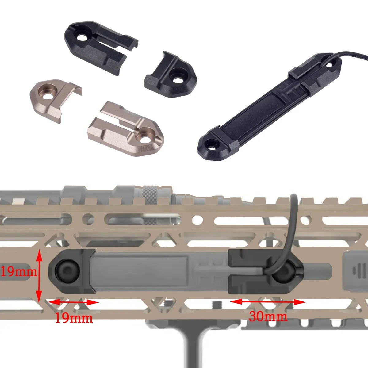 Tactical Pressure Switch Mount Slot DBAL PEQ Surefire M600 M300 Flashlight Switch Keymod M-Lok Picatinny Hunting Accessories