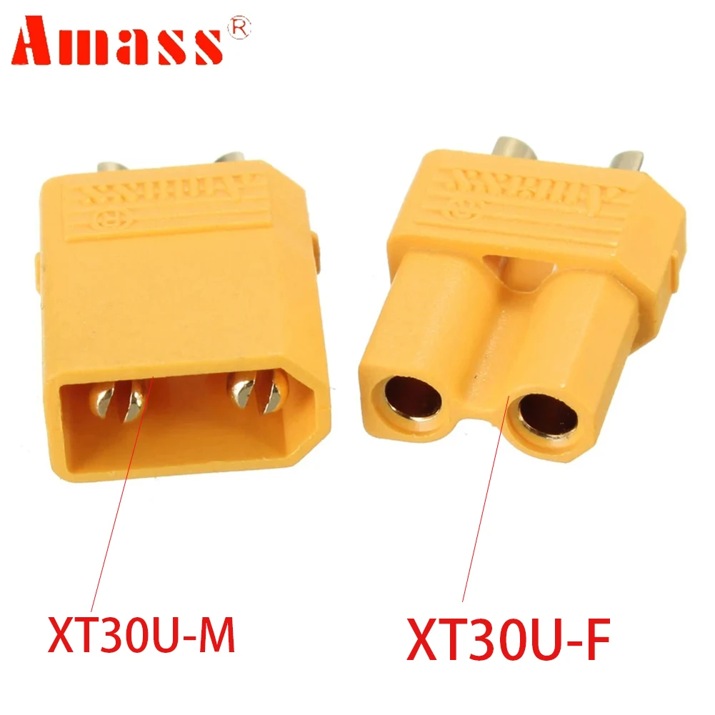 

2/5/10 Pair Amass XT30U Male Female Bullet Connector Plug Upgrade XT30 Small-Volume Connector For RC FPV Lipo Battery