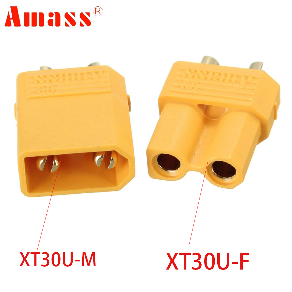 2/5/10 Pair Amass XT30U Male Female Bullet Connector Plug Upgrade XT30 Small-Volume Connector For RC FPV Lipo Battery