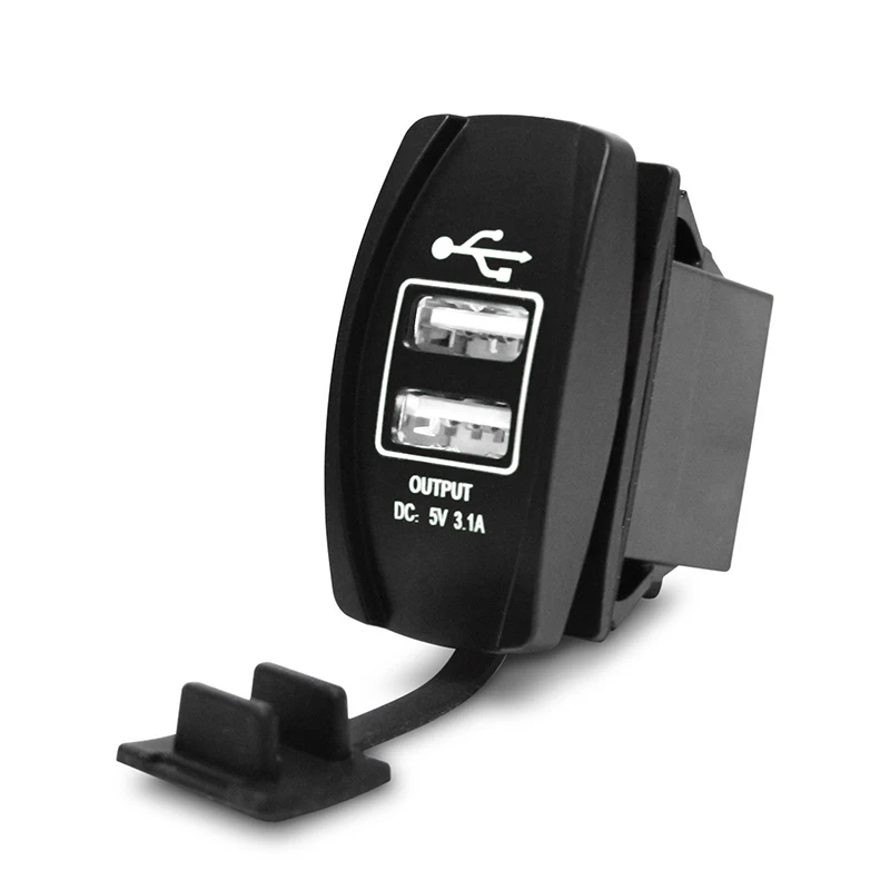 Interruttore a Bilanciere per Caricatore Doppio USB per Auto DC