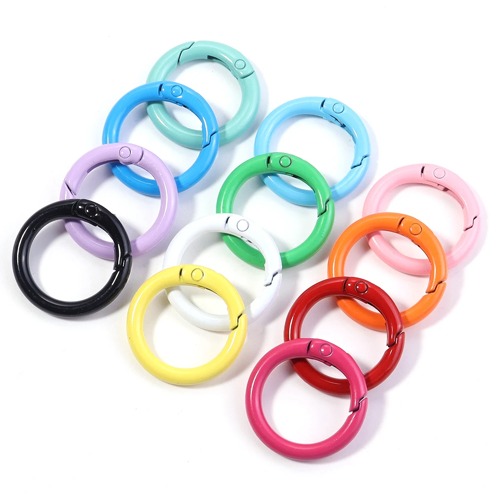 Metal O Ring Spring Clasp Carabiner Keychain Clips 5/10Pcs 25/35/41mm