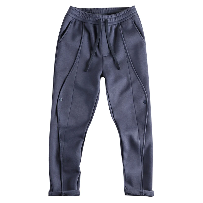 Autumn and Winter New American Retro Thick Velvet Sweatpants Men's High Street Washed Drawstring Casual Loose Sports Pants