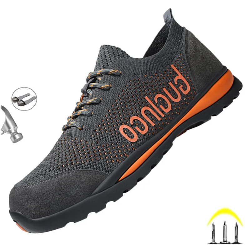 36-50 Work Boots Indestructible Safety Shoes Men Steel Toe Shoes Puncture-Proof Sneakers Male Footwear Shoes Adult Work Shoes