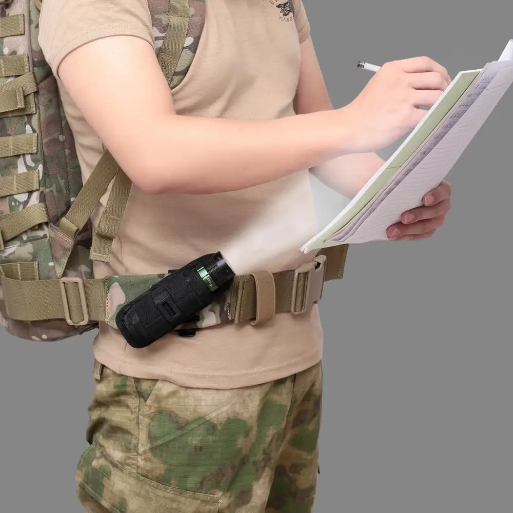 Outdoor Tactical Flashlight Pouch Holster Molle Belt 360 Degrees Rotatable Torch Case Holder Hunting Light Accessories Waist Bag flashlight pouch flashlight bag molle pouch
