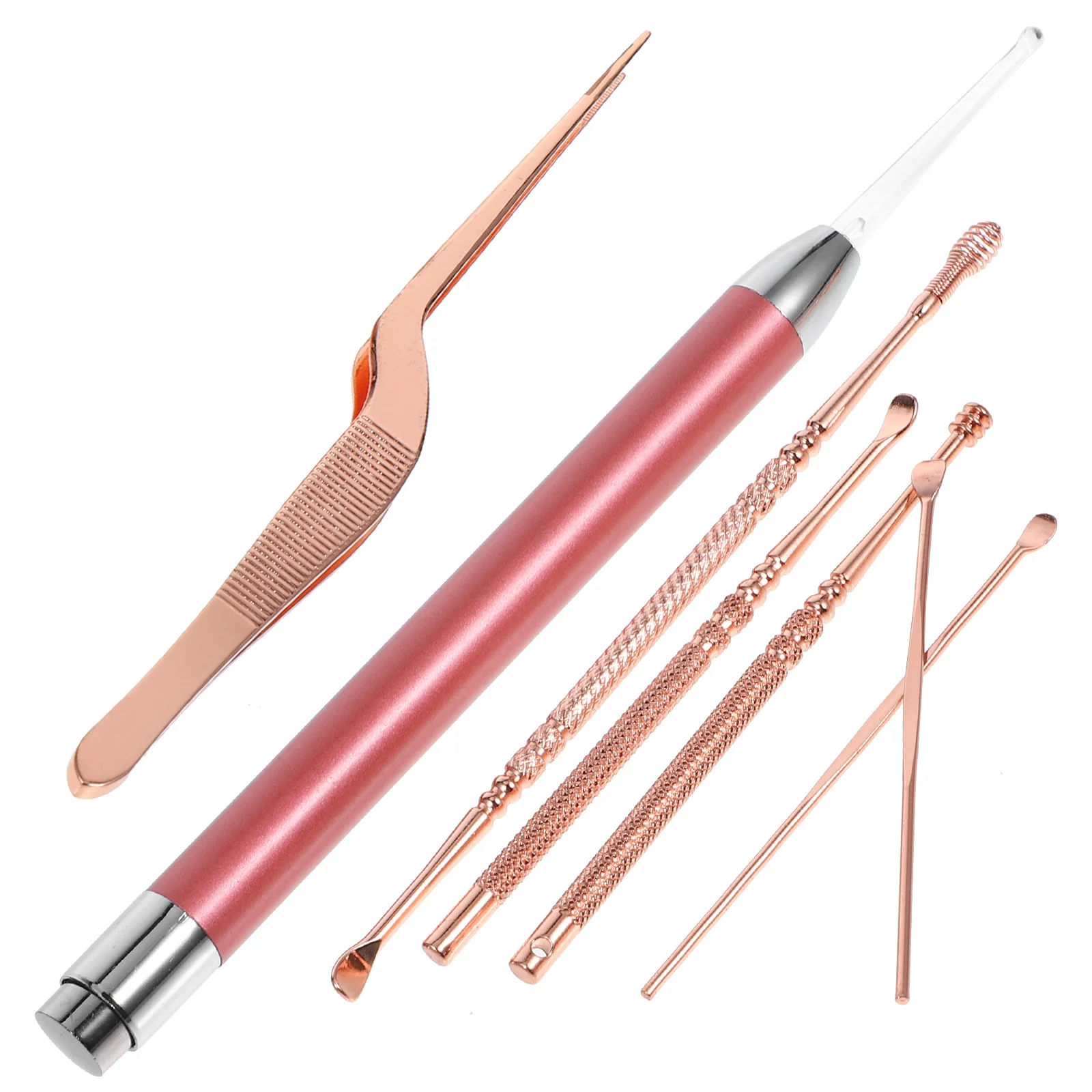7Pc LED Ear Cleaner Curette Earwax Removal Set for Ear without 3