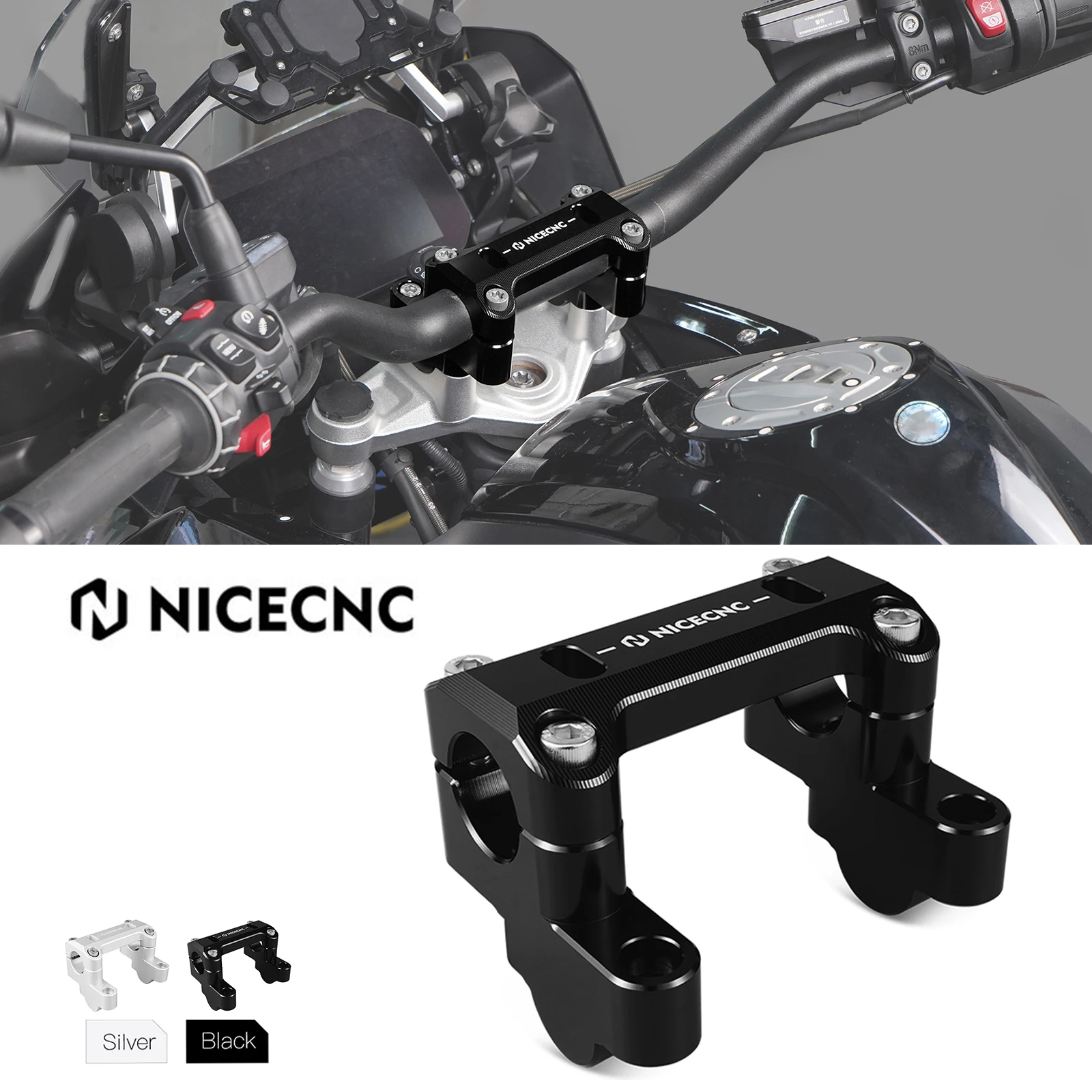 Per Bmw R 1250 Gs 2019-2023 R1250Gs Adventure 2019-2024 Riser Manubrio Moto 45Mm R1200Gs 13-18 R1200Gs Adventure 14-18