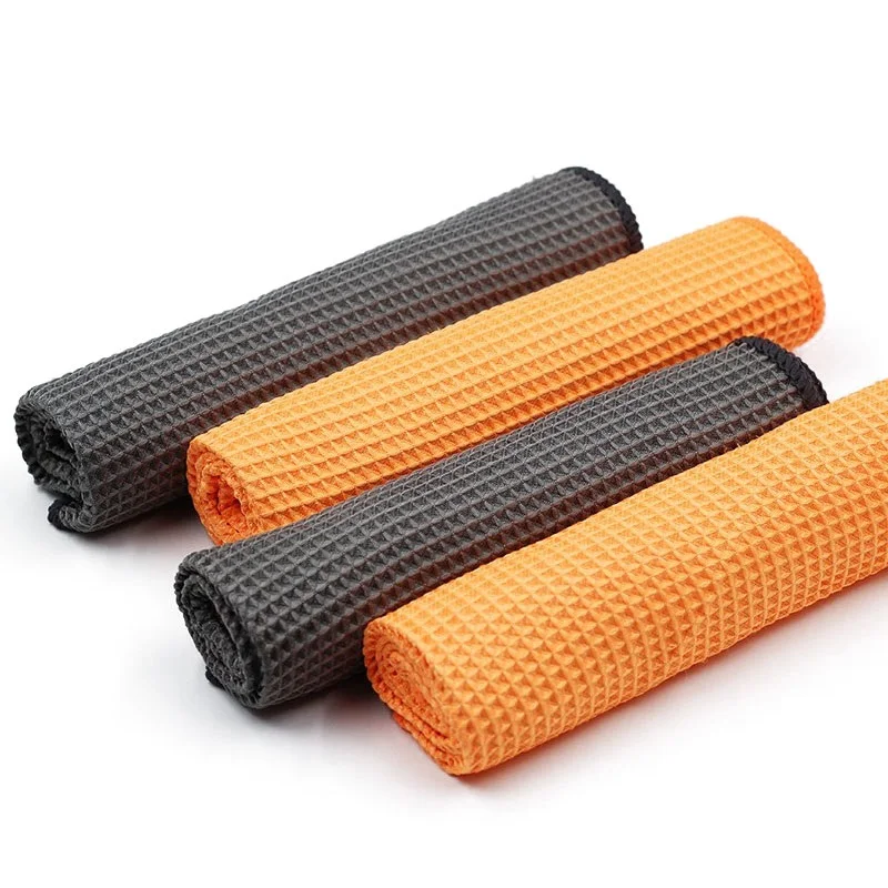 

4 Pcs 40*40cm 300gsm Car Wash Towel Glass Cleaning Water Drying Microfiber Window Wipe Auto Detailing Waffle Weaveth