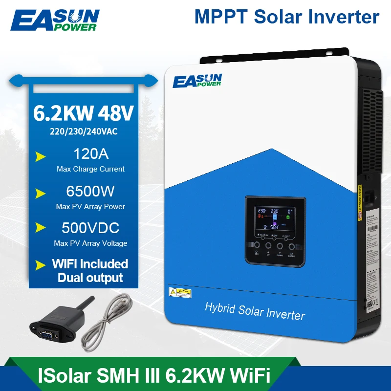 EASUN POWER Hybrydowy falownik solarny 6.2KW 4.2KW 3.2KW 2.2KW z Polski za $275.24 / ~1059zł