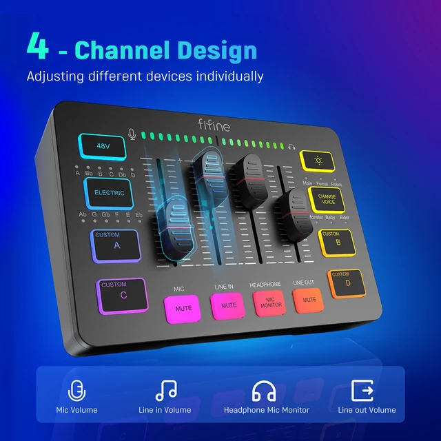 FIFINE Gaming Audio Mixer 2