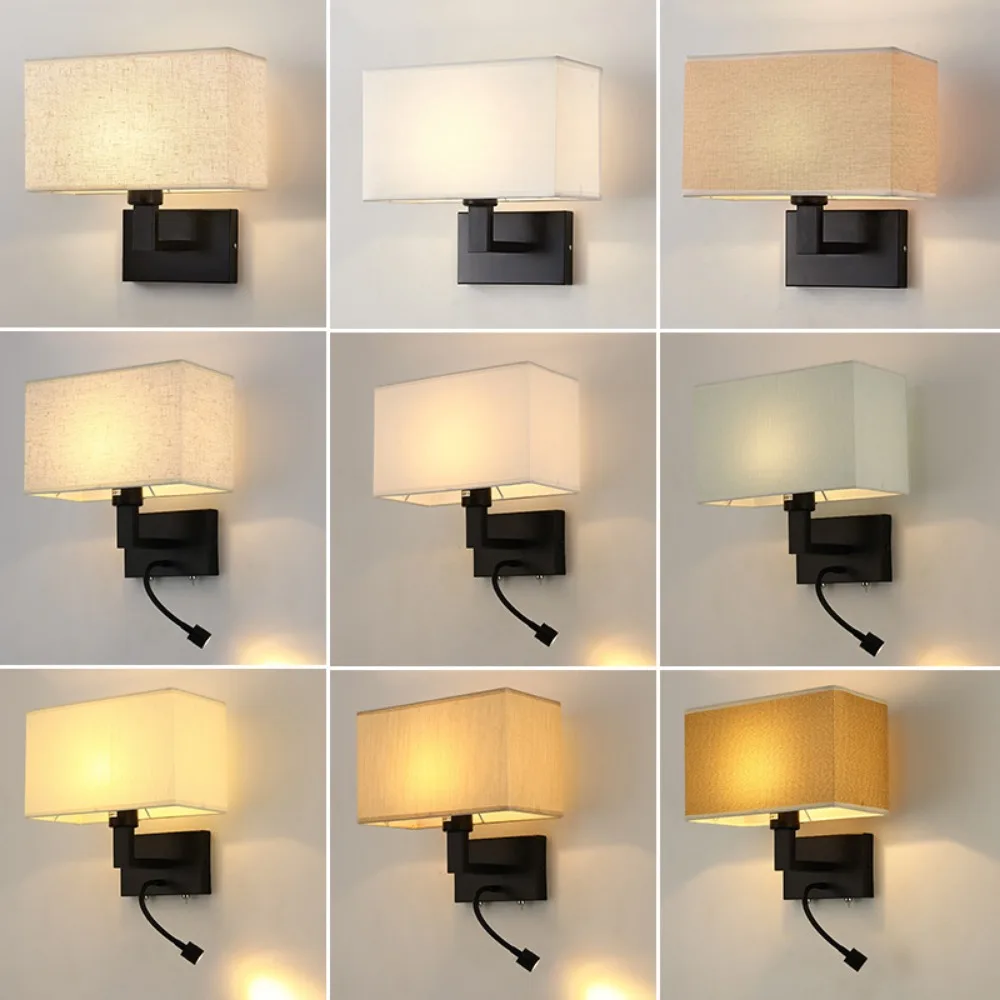 

Modern LED Wall Lamp with 360° Rotation Spotlight Nordic Bedroom Wall Light for Reading Bedside Living Room Decoration
