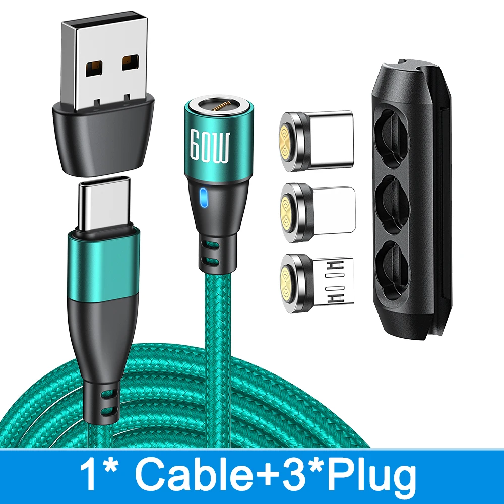 60W Magnetic USB-C Fast Charging Cable with Micro Magnetic Connector
