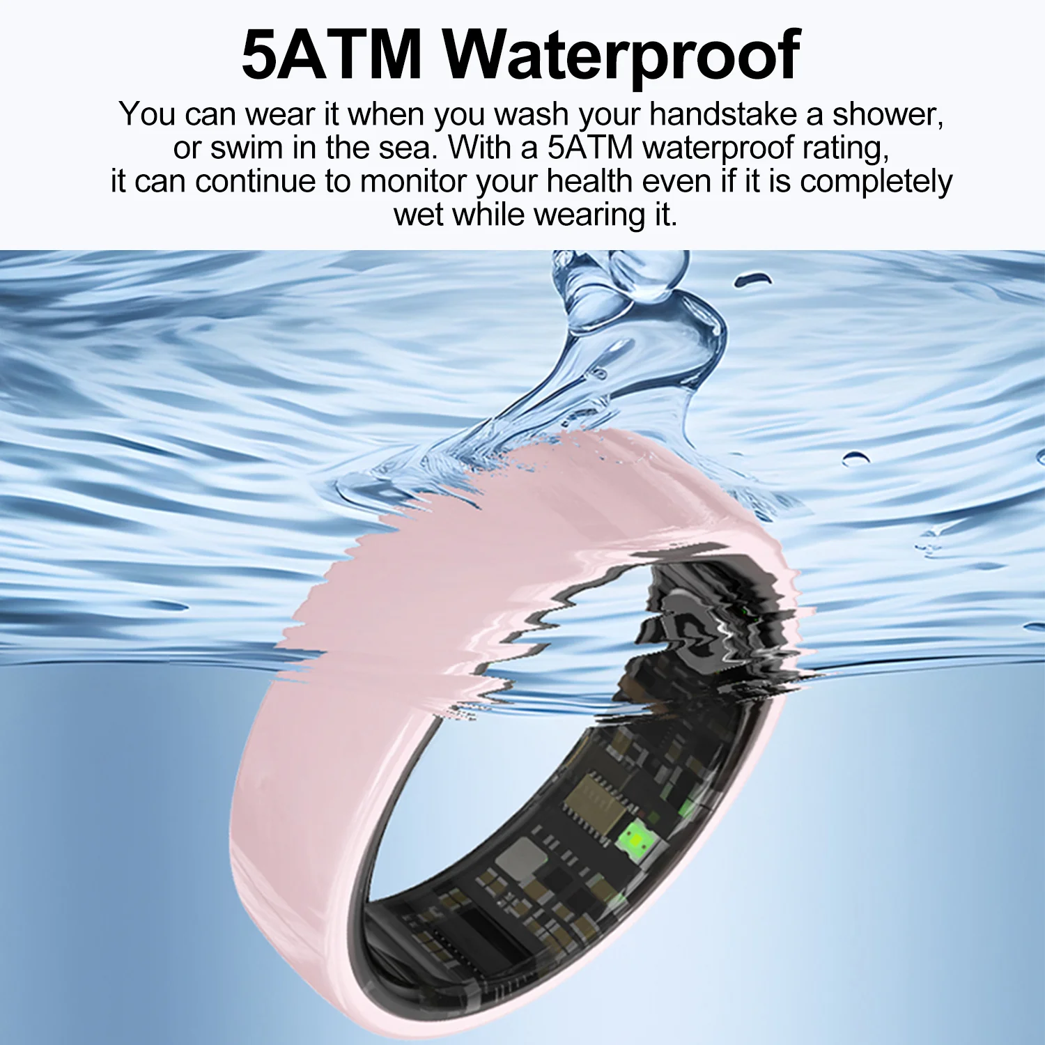 Smart Ring For Men Women With Charging Case,Couple Space Interaction,Health and Sleep Monitor,Multi Sport Mode,5ATM Waterproof - 4