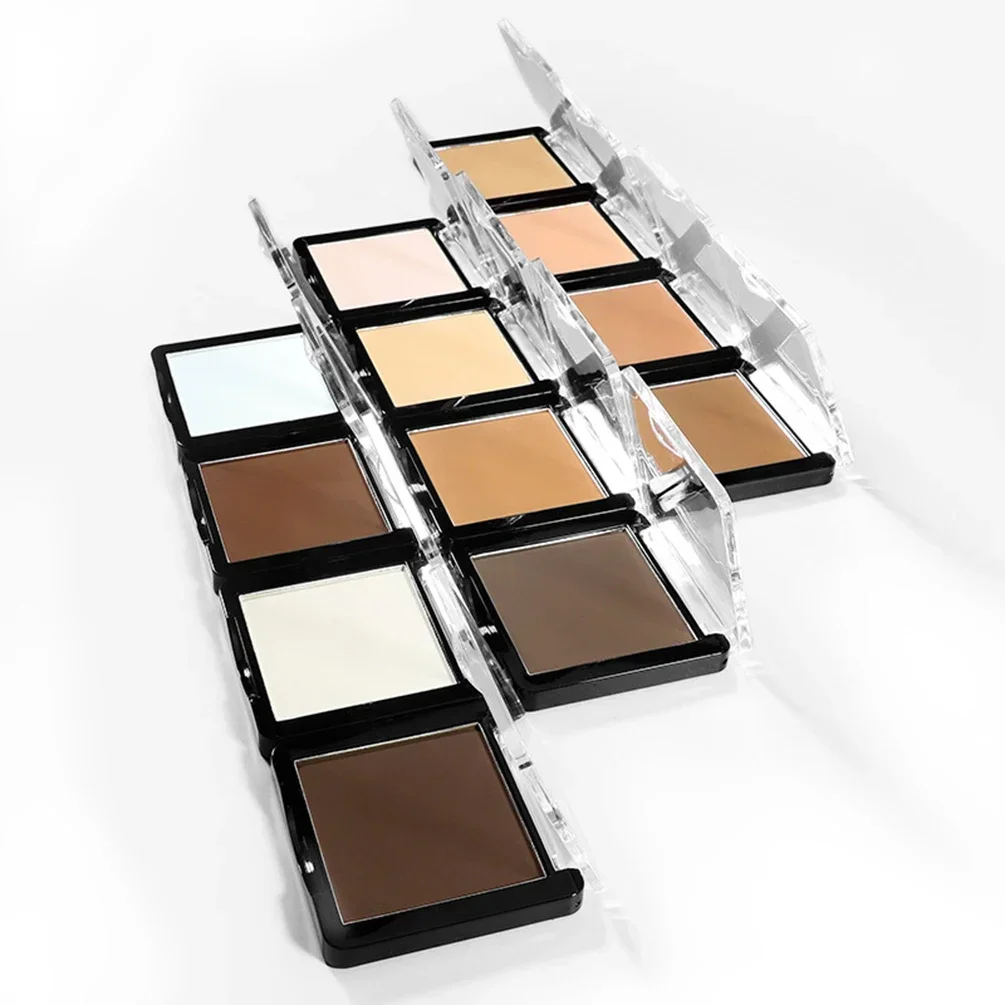 Private Label Concealer Pressed Powder Custom Bulk Square Compact Powdering High-gloss Waterproof Exquisite Makeup Long-lasting 4