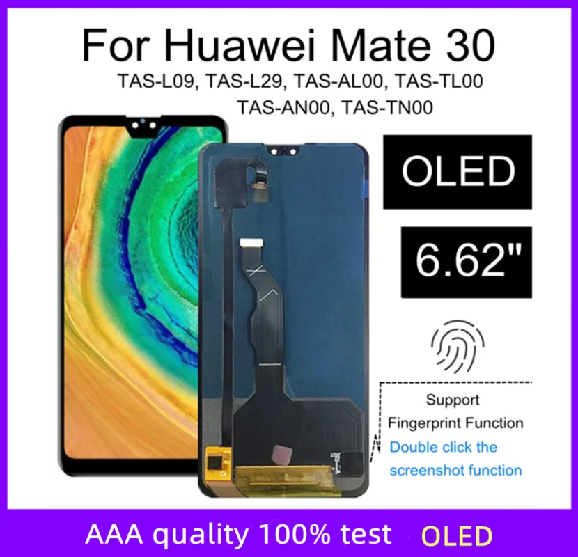 

6.62" OLED LCD For Huawei Mate 30 5G TAS-L09 TAS-L29 TAS-AL00 TAS-TL00 LCD Display Touch Screen Assembly Replacement