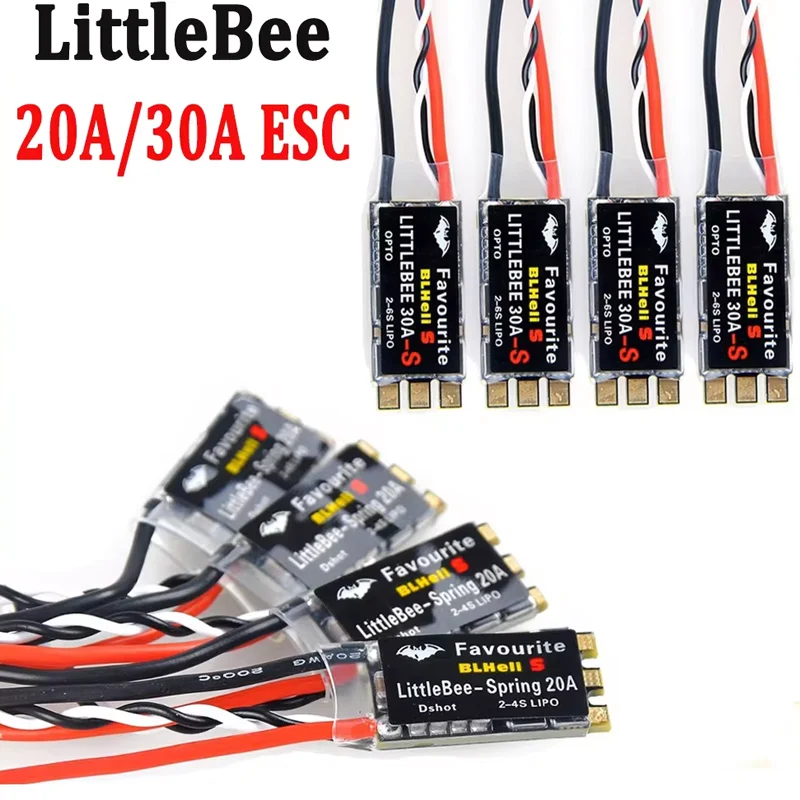 Micro moteur ESC 20A pour RC voiture bateau, boîtier noir avec dissipateur thermique.