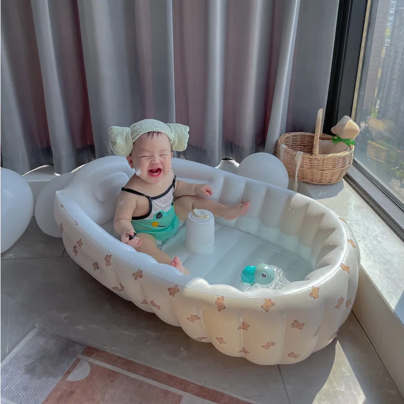 Inflatable Swimming Pool Inflatable Bathtub 90x55cm Portable Baby