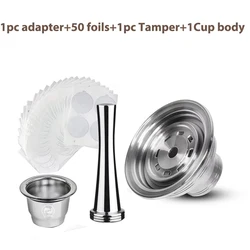 Reusable Stainless Steel Coffee Capsule Adapter with Filter ( Light Yellow)