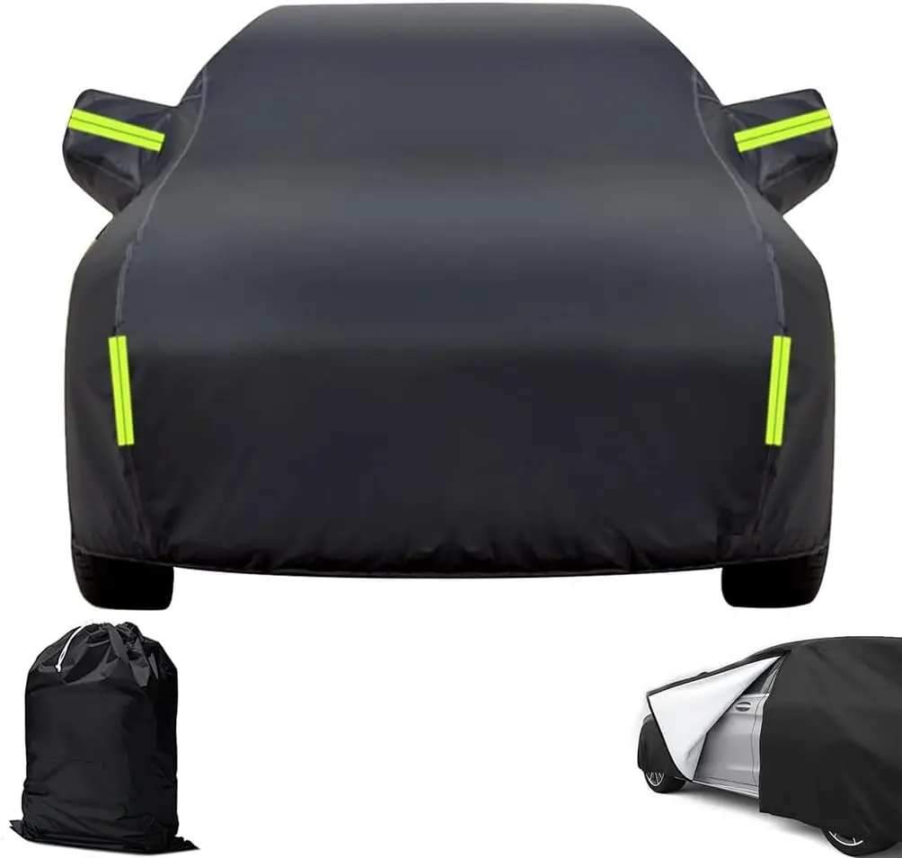 Impermeable Cover for Car, Outdoor Canvas Protection with Reflective Strip, 530x200x150cm