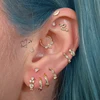Tragus Piercing Helix Earrings for Women 2024 Zircon Ear Cartilage Daith Lobe Rook Septum Piercing Body Accessories Gift Jewelry 1