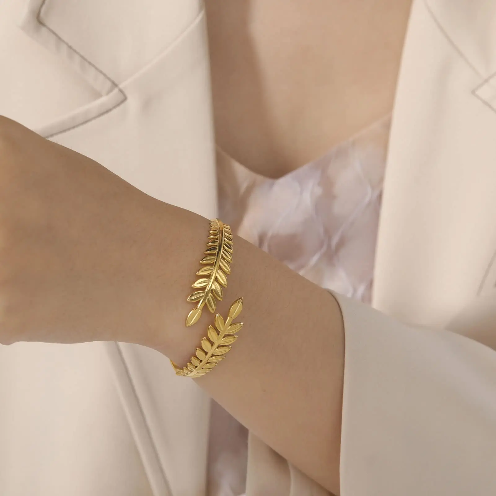Bracelet de laurier grec doré