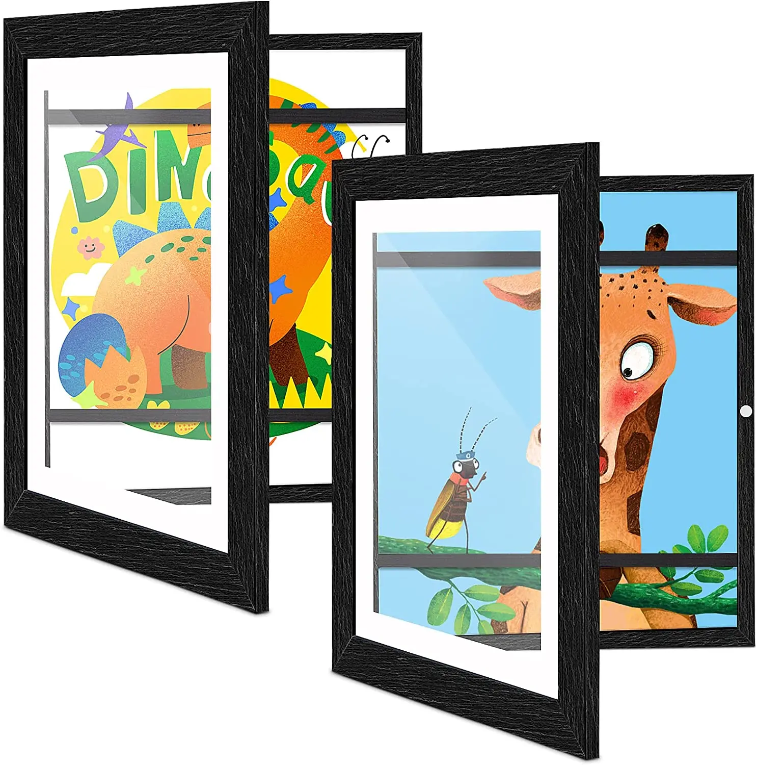2PCS kids Art Frames Wooden Changeable Picture Display for A4 ArtWork