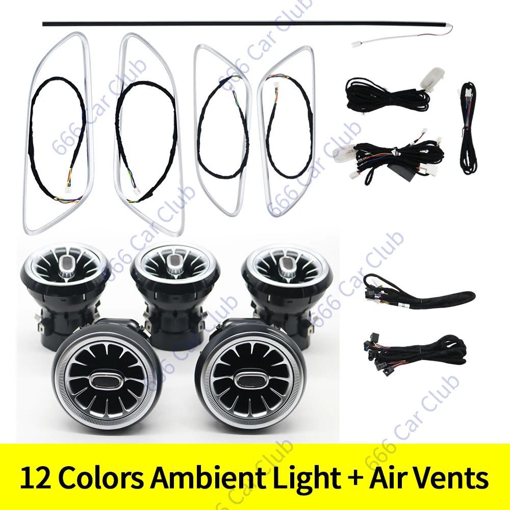 12 Colours LED Car Air Vents Turbine Nozzle Decorate Lamp For Mercedes-Benz A/CLA/GLA