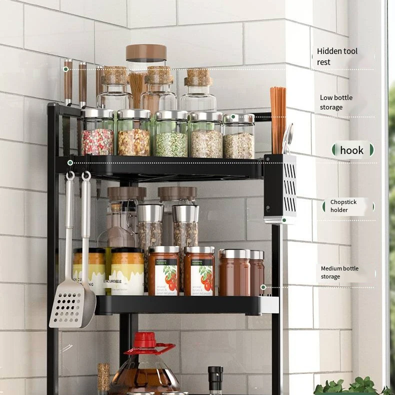 Pull Down Cabinet Organizer, 2-Tier Kitchen Cabinet Pull Down Shelf,  Multifunctional Hanging Wall Shelf, Heavy-Duty Spice Rack Organizer for  Kitchen