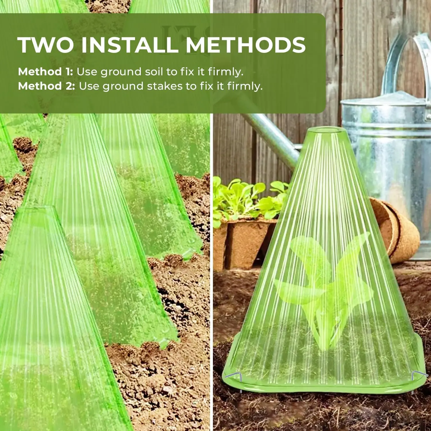 Growth Box Planting Tent Reusable Square Use Plant Clock Cover To Protect Plants From Bird Frost and Snail Damage Green 5Pcs planting tent