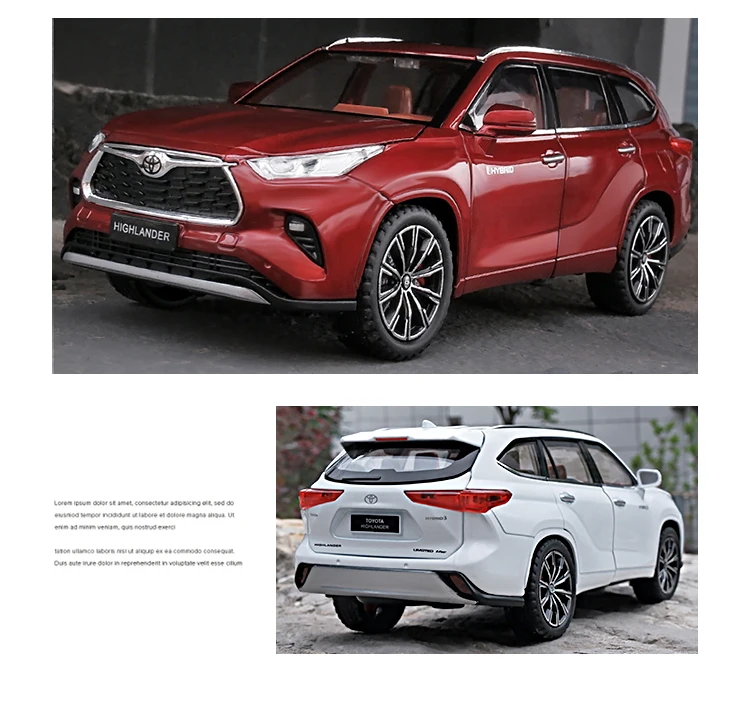 Toyota Highlander SUV 2023 1:24 Ölçekli Model Araba