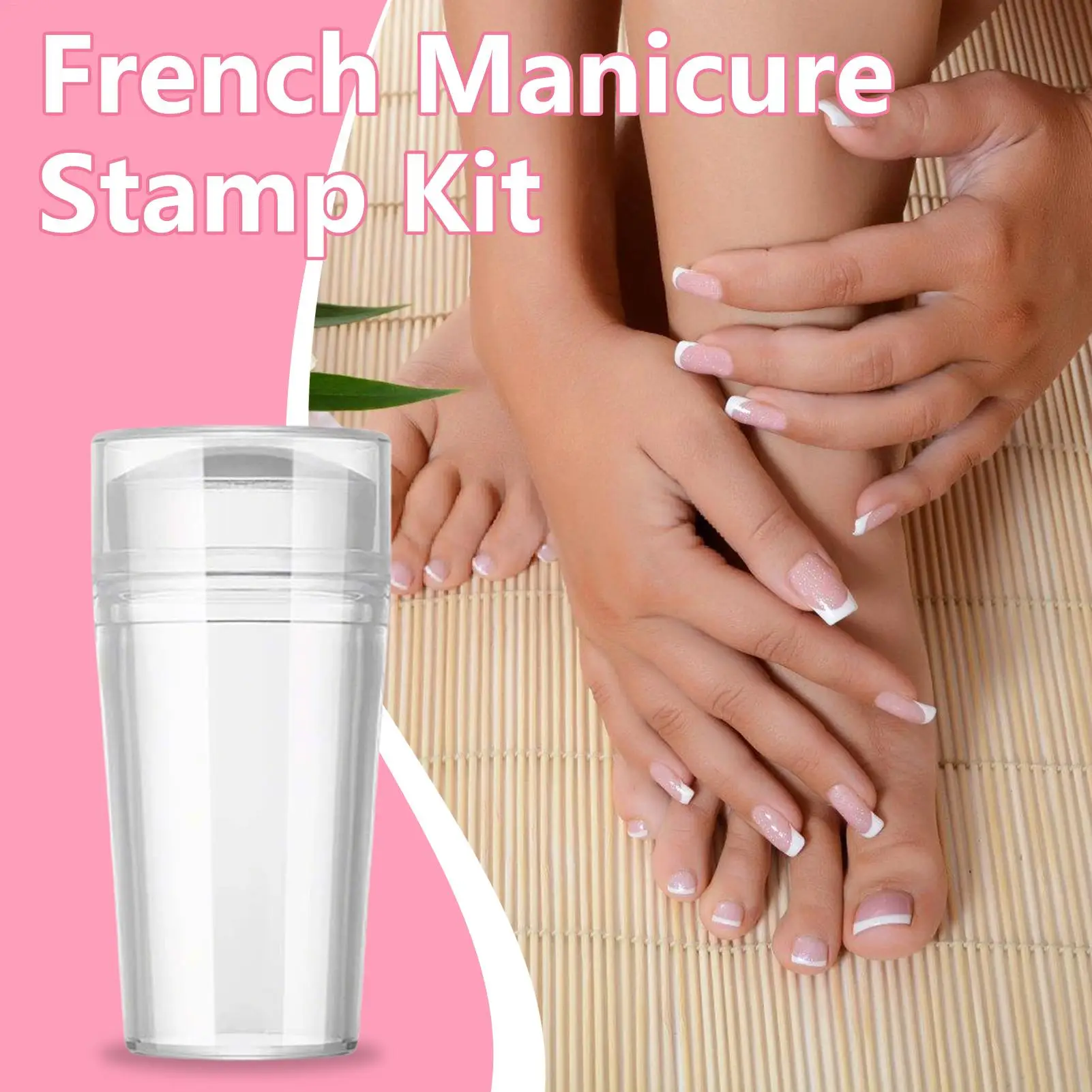프렌치 팁 네일 스탬프 클리어 실리콘 네일 스탬핑 아트 스탬퍼 키트 매니큐어 아트 프린팅 데코레이션 액세서리 여행용 살롱용