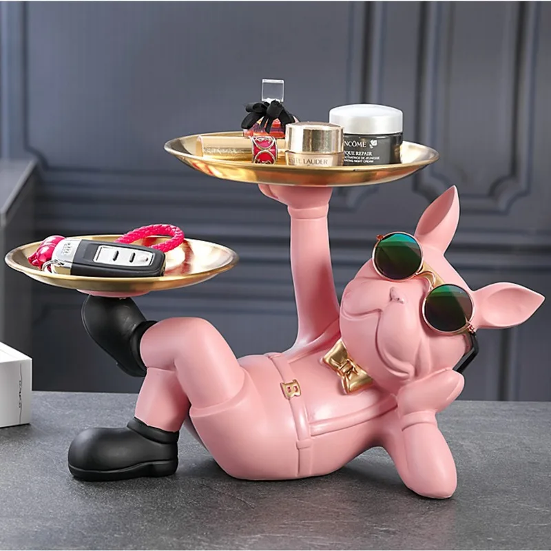 Décoration De Table Bulldog - Sculpture En Résine De Bouledogue Pour La Maison, Ornement Créatif En Résine Pour La Maison, Lunettes De Soleil De Bureau Pour Salon, Ornement De Chien Assis, Ornement