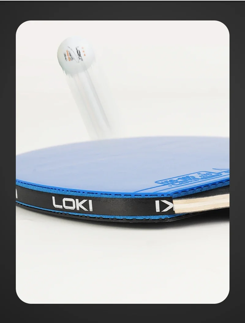 LOKI K5000 Fertiger Tischtennisschläger, Tischtennisschläger mit blauen Gummis – Detail 8
