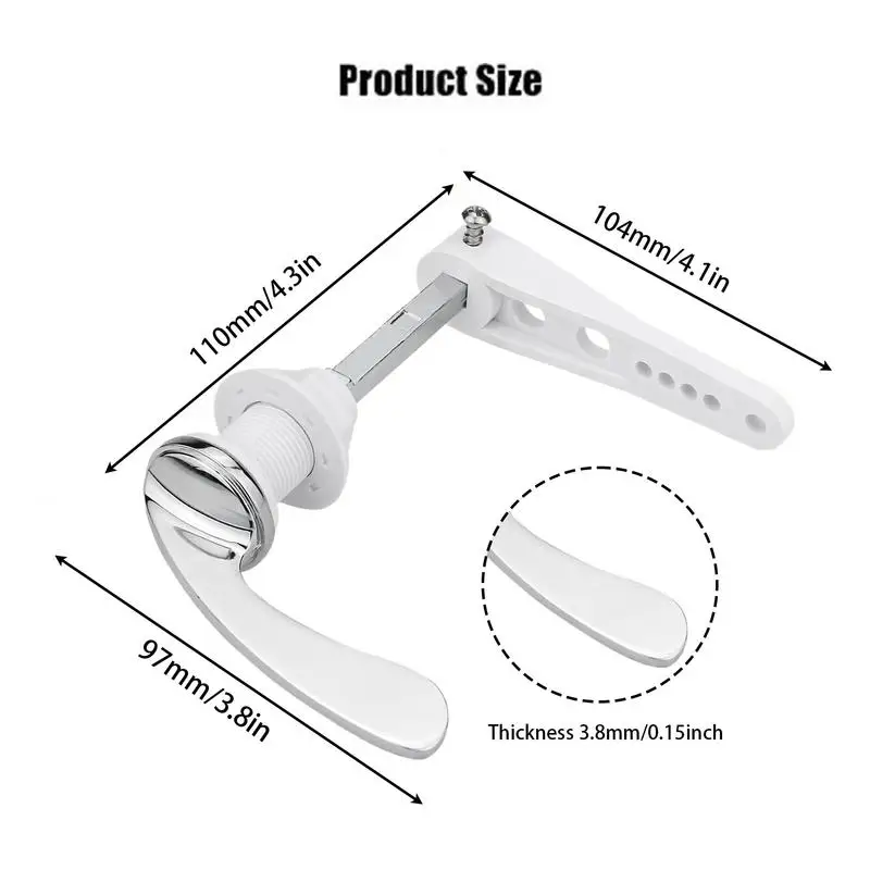 Flush Handle For Toilet Tank Flush Lever Set Toilet Handle Lever Replacement With Chains For Repair Accessory spanner